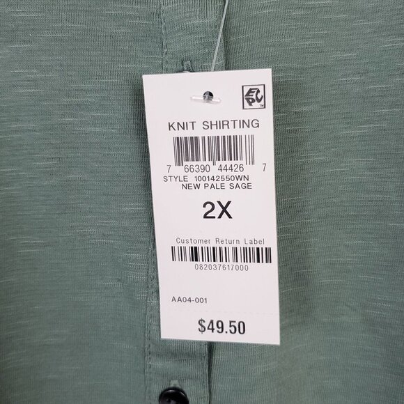NWT Bundle of 2 Style & Co Womens Shirt 3/4 Button 2X Angel Falls/ Sage Green - Picture 7 of 16